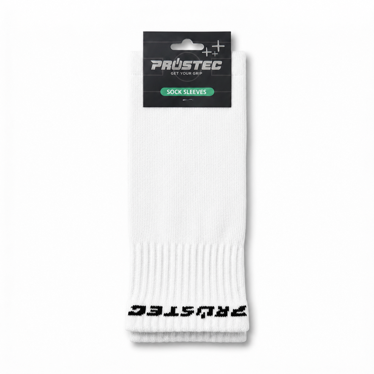 Prostec sock sleeves wit in verpakking met logo 